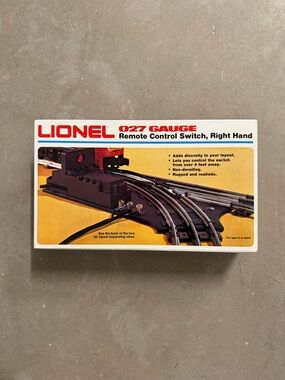 Lionel Remote Control Switch Left Hand, 027 Gauge, with Box 6-5122